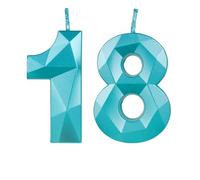 3D Velas de 18 cumpleaños, Número 1 y vela número 8, velas azules, vela de feliz cumpleaños, velas de pasteles, decoraciones para tartas fiestas cumpleaño, bodas de celebración