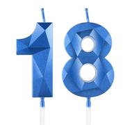 3D Velas de 18 cumpleaños, Número 1 y vela número 8, velas Bleu, vela de feliz cumpleaños, velas de pasteles, decoraciones para tartas fiestas cumpleaño, bodas de celebración