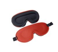 3D Viaje Dormir Natural Portátil Descanso Suave Espuma de Memoria Venda acolchada Cubierta Parche Sombra Máscara Gafas (Tipo B-Rojo, 2 piezas)