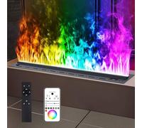 3D Water Vapor Fireplace with Remote Control, Smart App, Recessed Humidifier with Multiple Colors and Realistic Atomized Flame, for Household Room Decor(50cm/19.61inch)