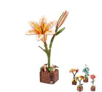 3D Wooden Flower Bouquet Puzzle,DIY Craft Kit for Adults, Home Decor Centerpiece for Table, Shelf Display, Relaxing Creative Project (Flower D)