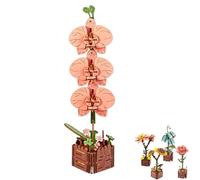 3D Wooden Flower Bouquet Puzzle,DIY Craft Kit for Adults, Home Decor Centerpiece for Table, Shelf Display, Relaxing Creative Project (Flower E)