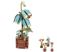 3D Wooden Flower Bouquet Puzzle,DIY Craft Kit for Adults, Home Decor Centerpiece for Table, Shelf Display, Relaxing Creative Project (Flower H)