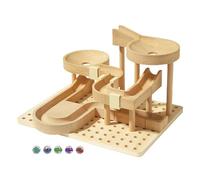 3D Wooden Puzzle, Brain Teaser Ball Run, Marble Maze Game, Construction Play Set & Roller Coaster Model Kit, Ideal for Kids, Boys, Girls, Learning, Fun Activity, 8.86x6.5 Inches