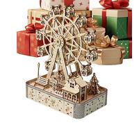 3D Wooden Puzzles for Adults - Ferris Wheel Crafts,183 Piecees with LED Lights and Music Wood Building Kits | for Streess Relief Christmas Men Womeen Teens Kids Hobby Home