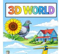 3D WORLD: Simple coloring book for adults, Animals,Cars and Cartoons