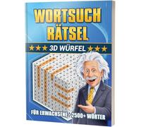 3D Wortsuchrätsel für Erwachsene: 101 knifflige Würfel in 3 Schwierigkeitsstufen | 2600+ Wörter | Das große Rätselbuch für Gehirnjogging, Logik & Konzentration - Kleestern®