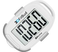 3DActive 3DFitBud Contapassi Semplice Contapassi 3D con Clip E Cordino, Tracker Di Passi Preciso, Ampio Display, Facile Da Usare per Bambini, Uomini, Donne, Adulti, Anziani - A420S - Blanco