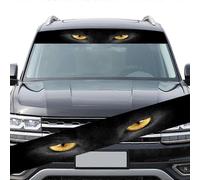 3DAutoWindshieldSticker for front and rear window, unique sun protection design (yellow eyes)
