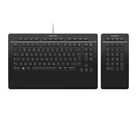 3Dconnexion Keyboard Pro with Numpad, Nordic (QWERTY), 3DX-700094, Negro Mate, Compacto