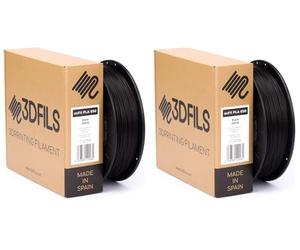 3DFILS - Filamento PLA para impresión 3D esFil PLA INGEO 3D850: 1.75 mm, 1 Kg, Negro (Paquete de 2)