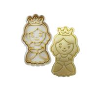3DKOUPE - Cortador de galletas con empujador - Mundo medieval - 9 diseños: Castillo, caballero, dragón, espada, tesoro, princesa, escudo, mago, barril - Fabricado en Francia (Princesa)