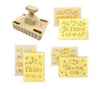 3DKOUPE - Cortador de galletas con temática de amor, sistema de empuje y 3 diseños, fabricado en Francia