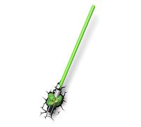3DLightFX Star Wars Yoda - Lámpara de Pared con Espada de luz y luz LED en 3D, para niños, con Apagado automático y Adhesivo de Pared