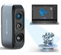 3DMakerpro - Escáner 3D de mano Moose para impresión 3D, luz azul y seguimiento visual IA, lentes antivibración, cámara a color de 24 bits con resolución de 0.03 mm de alta precisión de 0.1 mm,