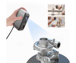 3DMakerpro Moose Escáner 3D para modelado 3D: escáner portátil con color de 24 bits, precisión de 0,03 mm, tecnología de luz azul, seguimiento por IA, compatible con Windows/Mac (estándar)