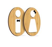 3DP Signs - Inodoro de baño WC - letreros y pictogramas personalizables para puertas, habitaciones, restaurantes, tiendas y oficinas, placa de madera en relieve
