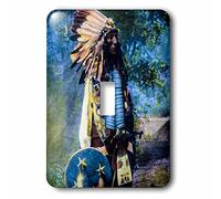 3dRose (1) Interruptor de palanca simple (lsp_246301_1) Vintage Magic Lantern Native American Indian Sioux Chief Color a mano