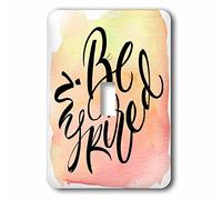 3dRose Be Inspired On A Peach and Yellow Watercolor Background Interruptor de Palanca único, Durazno/Amarillo