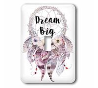 3dRose Big In A Watercolor Feathered Dream Catcher Interruptor de Palanca único, Varios Colores