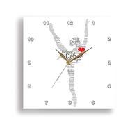 3dRose Black and White Silhouette of a Ballerina Dancing Reloj de Pared, 15" x 15"