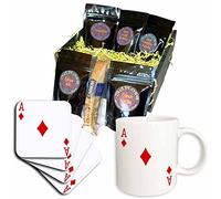 3dRose cgb_76550_1 Ace Playing Red Diamond Suit Cards Players of Poker Bridge Games-Coffee Gift Canasta de regalo, multicolor