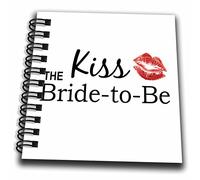 3dRose db 151640 _ 3 Kiss The Bride To Be Insignias para Fiesta o para Despedida de Soltera Divertido Regalos pre-Wedding Besos de Fiesta Mini Bloc de Notas, 4 por 4 "