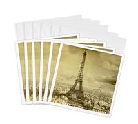 3dRose Eiffel Tower Paris France 1889 Sepia tone - Juego de cartas (6 x 6 pulgadas, 6 unidades)