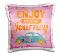 3dRose Funda de Almohada, Raso, Blanco, 16 x 16-Inch