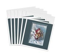 3dRose gc_153522_1 - Tarjeta de felicitación de Navidad con texto en inglés "A Merry Christmas Victorian Santa Riding A Donkey To Deliiver Toys In The Snow", 153522