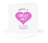 3dRose gc_183890_5 - Tarjeta de felicitación (6 x 6 cm), diseño con texto en inglés "Being A Great Vet Is A Work Of Heart Veterinarian JobApreciation"