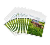 3dRose gc_260021_2 - Tarjeta de felicitación (15,2 x 15,2 cm, con texto en inglés "Rusty Old Vehicles in the Ghost Town of Okaton, South Dakota, Usa" (12 unidades)