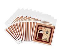 3dRose Happy New Year en Japanese, Lady in Kimono - Tarjeta de felicitación, 6 x 6 pulgadas, set de 12 (gc_40362_2)