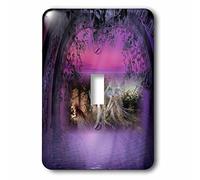 3dRose Image of 4 Fairies Under Heart Shape Branch Purple Sunset Interruptor de Palanca único, Multicolor