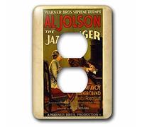 3dRose Image of ad for Jazz Singer with al Jolson 2 Tapas de Enchufe, Multicolor