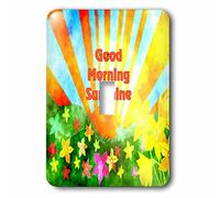 3dRose Image of Watercolor Sunrise with Good Morning Sunshine Interruptor de Palanca único, Multicolor