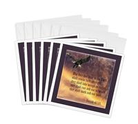 3dRose Isaiah 40-31 Bible verse with eagle against a troubled sky - Greeting Cards, 6 x 6 pulgadas, set de 6 (gc_27419_1)
