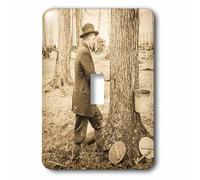 3dRose Keystone Magic Lantern Slide Antique Tapping Maple Syrup Vermont Interruptor de Palanca único, Multicolor