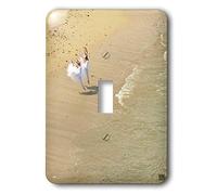 3dRose LLC lsp_10025_1 Dos bailarinas Dance and Leap Next To The Pacific Ocean On The Beach, interruptor de palanca individual