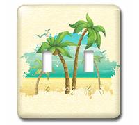 3dRose LLC lsp_104499_2 Pretty Palm Trees Beach Scene Summer Nature Design - Interruptor de doble palanca