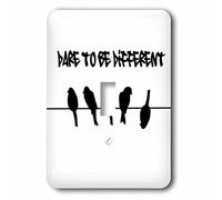 3dRose LLC lsp_113165_1 Birds On A Wirem Dare To Be Different Humorm Divertido Silueta Graffitim Humorous Single Switch