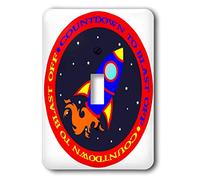 3dRose LLC lsp_12153_1 Countdown To Take Off Cute Rocket Ship - Interruptor de palanca simple, color rojo y azul