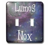 3dRose LLC LSP 123128 2 Lumos/Nox significado luz Noche Oscura oscuridad sobre o apagado cielo estrellado espacio estrellas galaxias doble interruptor