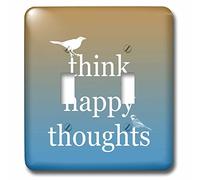 3dRose LLC. LSP_123538_2 B00D8EHWMY Sunset Think Happy Thoughts Birds Inspirational Art-Double Interruptor de Palanca, Multicolor