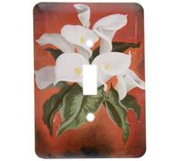3dRose LLC lsp_128454_1 Calla Lilies on On Red Fondo The Calla Lily is Symbolic of Marriage and Pureza Single Switch