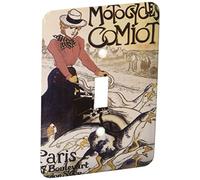 3dRose LLC lsp_129983_1 Vintage Motorcycles Comiot Paris France - Póster de publicidad para bicicleta