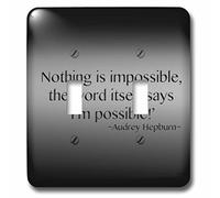 3dRose LLC lsp_130255_2 Nothing Is Imposible, The Word Itself Says 'I'm Posible, Audrey Hepburn interruptor de doble palanca