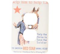 3dRose LLC lsp_149413_6 Vintage Help Him to Help Us The American Red Star - Póster de alivio de animales con 2 enchufes