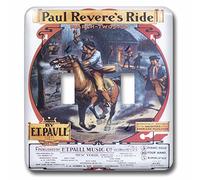 3dRose LLC. LSP_156859_2 B00EEGC6I0 Paul Reveres Ride March-Twostep by Et Paull Inscribed to The Daughters of The American Revolution-Double Toggle Switch, Multicolor,