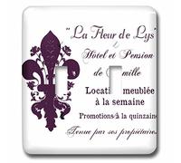 3dRose LLC. LSP_164657_2 La Fleur De LYS - Interruptor Doble de tipografía, diseño Vintage francés, Multicolor
